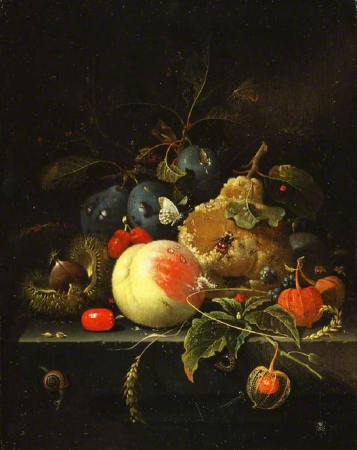 Abraham Mignon (1640-c.1679) - Still Life, Fruit and Nuts on a Stone Ledge - PD.104-1992 - Fitzwilliam Museum, Abraham Mignon, between 1670 and 1674
