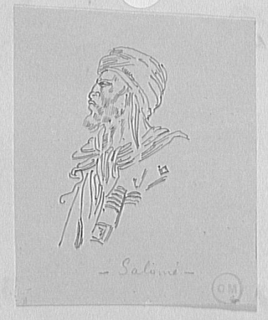 Study of a bearded man for the executioner of Salome, Gustave Moreau, between 1850 and 1895