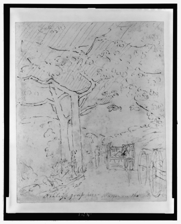 Ashley's grass(?) piece wagon on this side of tree LCCN2006685099, William Berryman, 1808