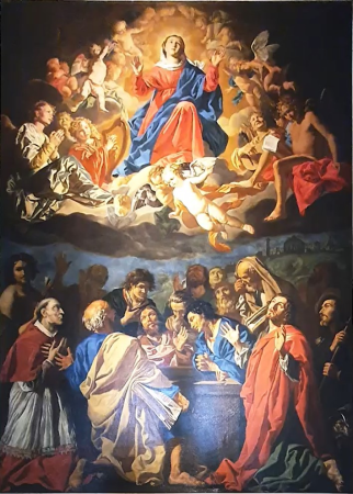 The assumption of Mary with the Saints Rocco, Sebastian and Charles Borromeo, Matthias Stom, circa 1652
