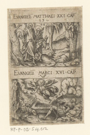 Intocht in Jerusalem en de opstanding, RP-P-OB-54.612, between 1524 and 1562