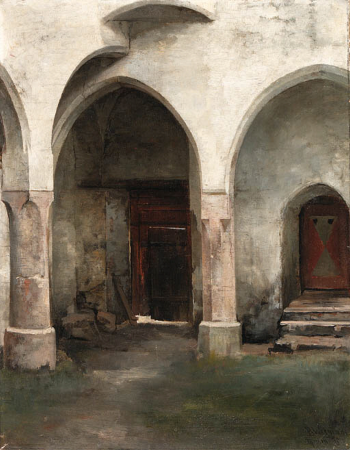 A courtyard., Bertha Wegmann, between 1865 and 1926
