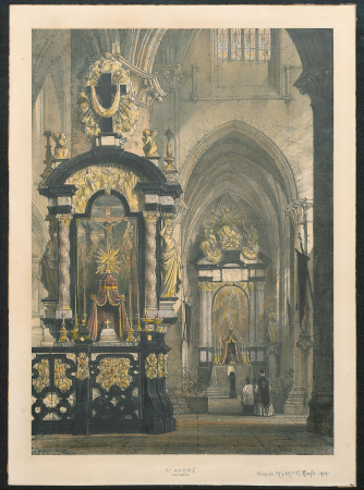 St. Andrew's Church, Antwerp, from the inside, Joseph Nash, circa 1831