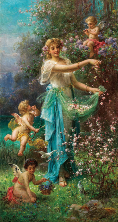 An Allegory of Spring with Cupid, Hans Zatzka