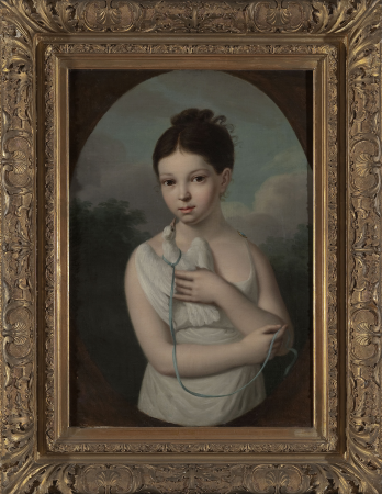 Portrait of Józia Walicka (1808–1880) with a dove, Joseph Sonntag, between 1811 and 1813