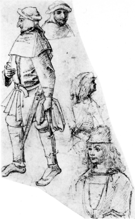 A peasant and three bustlength figures., Hieronymus Bosch, between 1480 and 1515