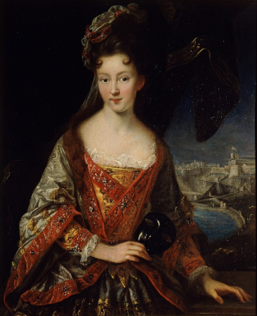 Louise Hippolyte Grimaldi with a view overlooking Monaco, Jean-Baptiste van Loo, 1712