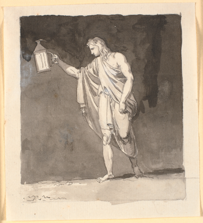 Diogenes shining in the dark with a lantern, Nicolai Abildgaard
