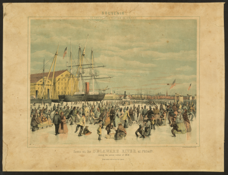 Scene on the Delaware River at Philada. during the severe winter of 1856 - from nature and on stone by J. Queen. LCCN2009632024, James Fuller Queen