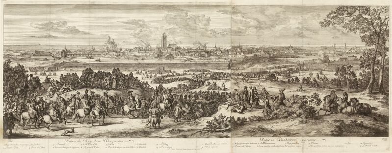 Intrede van Lodewijk XIV in Duinkerke, 1658 of 1662 Intrede van Lodewijk XIV in DuinkerkenDunkerque, 1658 of 1662 Entrée du Roy dans Dunquerque Regis in Dunkercam ingressus (titel op object), RP-P-1911-554, Adam Frans van der Meulen, between 1658 and 1700