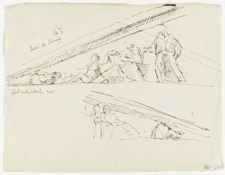 Degas - Copie fragmentaire des frontons du Parthénon, RF 43014, Recto, Edgar Degas