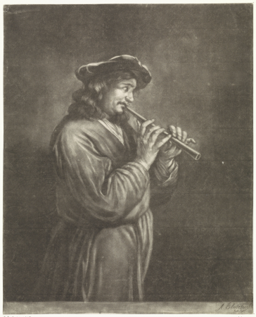 De fluitspeler, RP-P-BI-1915, Abraham Blooteling, 1667