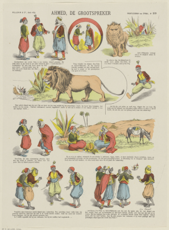 Ahmed, de grootspreker (titel op object) Prentjesdruk van Epinal (serietitel op object), RP-P-OB-205.392, Jules Hénault, circa 1902