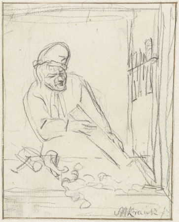 Timmerman in zijn winkel, RP-T-1952-230, Simon Andreas Krausz, between 1770 and 1825