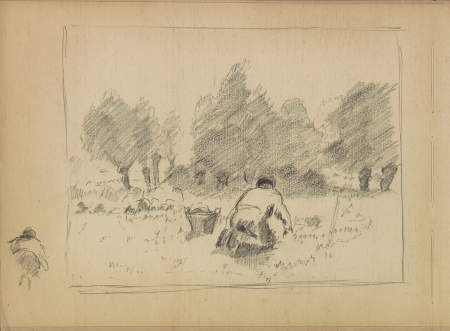 Man die aardappels rooit in een veld, RP-T-1998-74-3(R), Cornelis Vreedenburgh, between 1890 and 1946