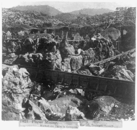 Placer Mining. Worked-out Claim in Columbia Gulch, Tuolumne County LCCN2002723450, 1866