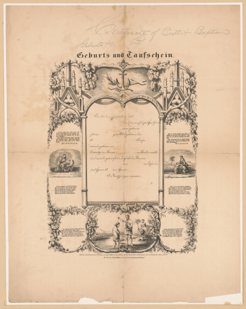 Geburts und Taufschein birth and baptism LCCN2003667067