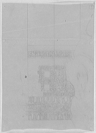 Study of geometric and floral motifs and of a rider (reverse study for the background of the Massier or for the Standard-bearer) after Willemin, Gustave Moreau, between 1850 and 1895