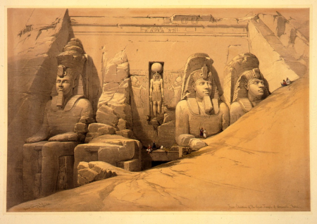 Perspective front of the Temple of Aboo-symbol -David Roberts, David Roberts, 1848