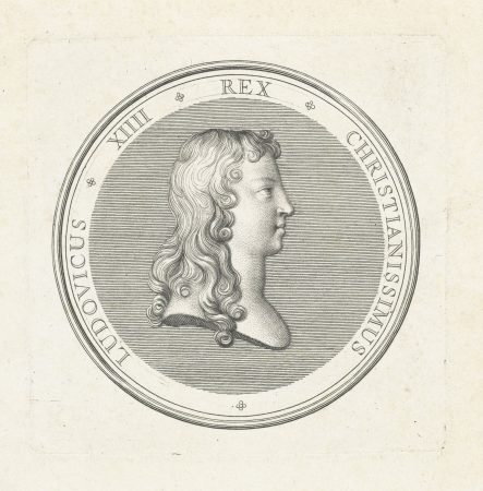 Penning met buste van Lodewijk XIV, RP-P-BI-7434X, Gérard Edelinck, 1702