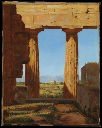 Columns of the Temple of Neptune at Paestum, Constantin Hansen, 1838