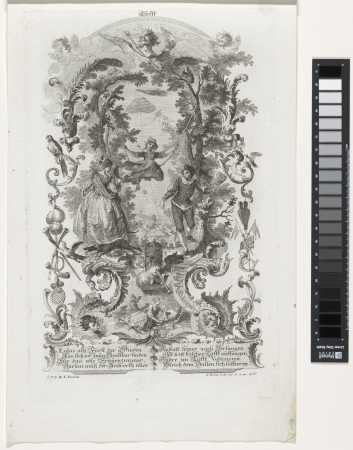 Lucht Lufft (titel op object) Vier elementen (serietitel), RP-P-1949-397C, between 1718 and 1774