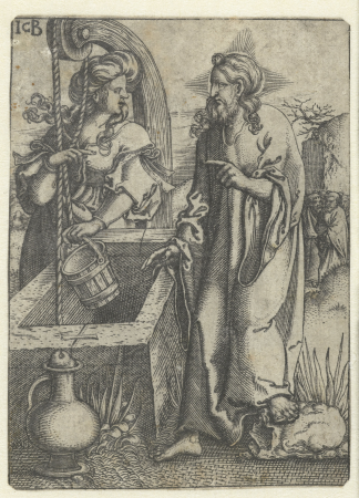 Christus en de Samaritaanse vrouw, RP-P-OB-10.955, Jacob Binck, between 1510 and 1569