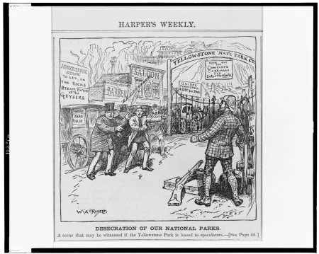 Desecration of our national parks-A scene that may be witnessed if the Yellowstone Park is leased to speculators - W.A. Rogers. LCCN99400336, William Allen Rogers, 1883