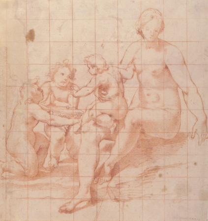 Study for a Virgin and Child with Two Angels (recto); Two Studies of Hands (verso), Francesco Morandini, 1544–97
