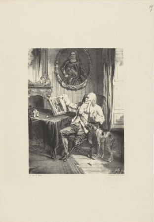 Oude Michiel de Ruyter in een interieur, RP-P-OB-27.724, David Bles, between 1831 and 1899