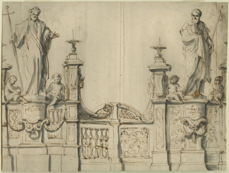 Design for the gateway to the ambulatory in St James' Church, Jan Claudius de Cock, between 1682 and 1735