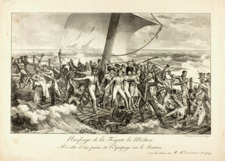 Shipwreck of the Frigate Medusa. Revolt of Some of the Crew on the Raft, Hippolyte Lecomte, 1818