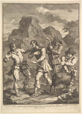 Don Quixote and the Knight of the Rock (Six Illustrations for Don Quixote), William Hogarth, 1756 or after