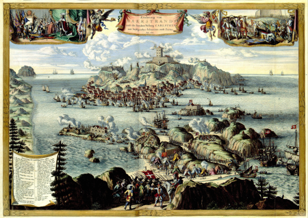 Conquest of MAERSTRANDT and the strong fortress Carlsteyn with supporting redoubts and forts in 1677., Bastiaen Stopendael, 1677