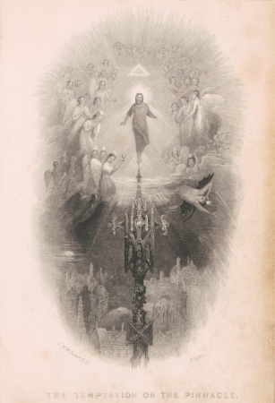 The Temptation on the Pinnacle (Vignette), Frederick Bacon, 1835