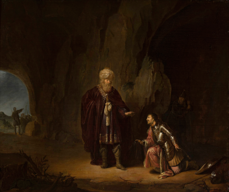 Saul and David in the cave of En-Gedi, Willem de Poorter