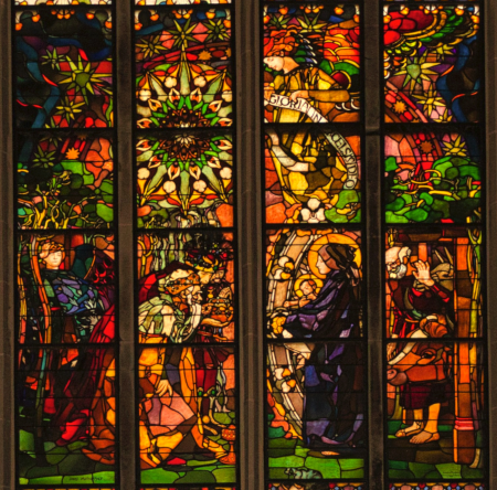 Epiphany stained glass window (detail), Józef Mehoffer, between 1902 and 1904