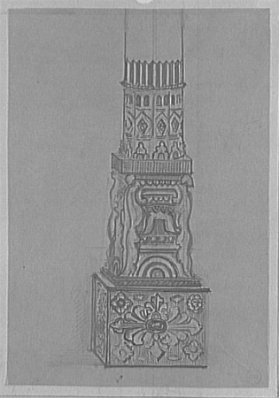 Base study of a column from the Temple of Adjmir for Salome dancing before Herod, from Magasin Pittoresque, Gustave Moreau