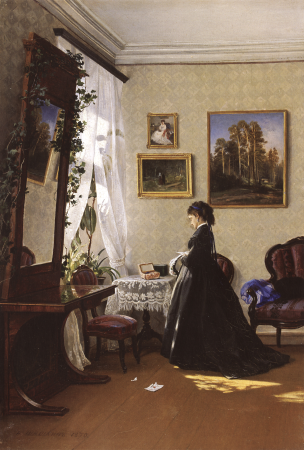 In front of the mirror, Ivan Shishkin, 1870
