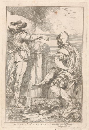Captain of Banditti sending out a party (no.10 from Fifteen Etchings dedicated to Sir Joshua Reynolds), John Hamilton Mortimer, 1778