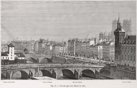 View of the Flower Quay in 1855, Theodor Josef Hubert Hoffbauer, between 1875 and 1882