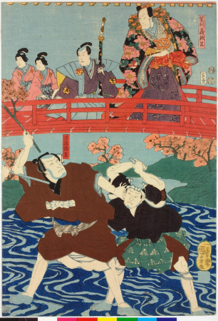 Triptych print, Utagawa Kuniyoshi, 1851 8th lunar month