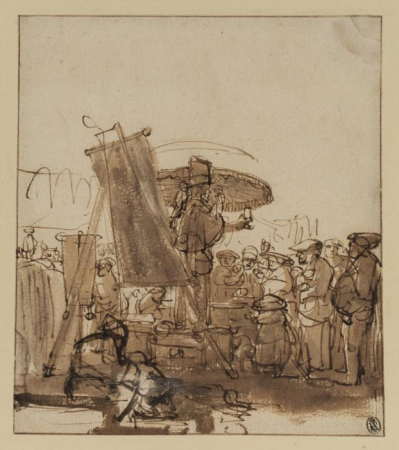 Attributed to Gerbrand van den Eeckhout - Quack addressing a crowd, D.1978.PG.186, Rembrandt