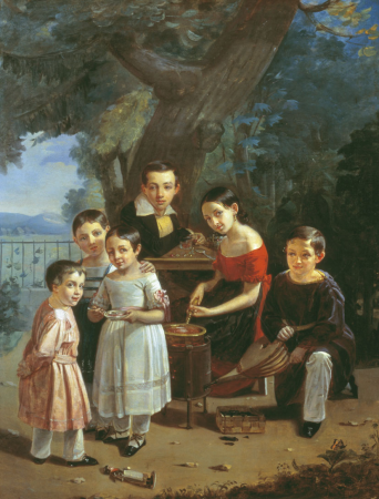 Portrait of children of P.N. Yermolov, Pyotr Zakharov-Chechenets, 1839
