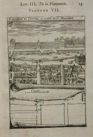 View of the Galerie of the Louvre, 1702, from his work on geometry, Alain Manesson Mallet, between 1683 and 1719