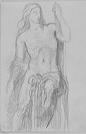 Study of a seated draped figure, Gustave Moreau, between 1850 and 1895