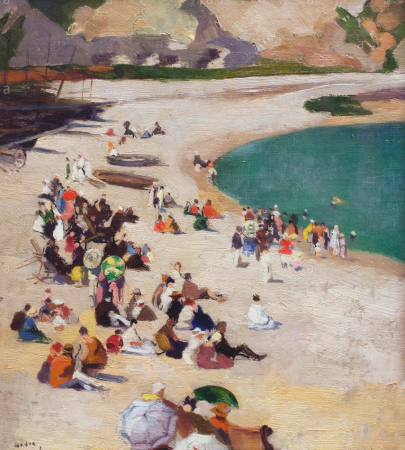 André Devambez -.La plage d'Yport, André Devambez, circa 1920