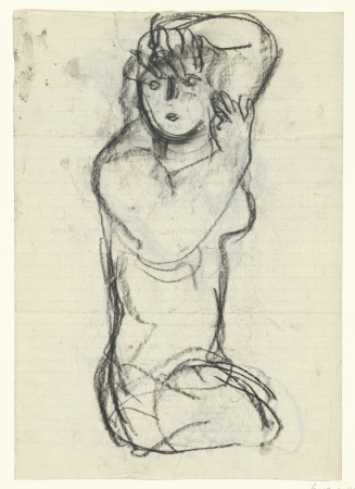 Schetsblad met naakte vrouw, RP-T-1960-302(R), Leo Gestel, between 1891 and 1941