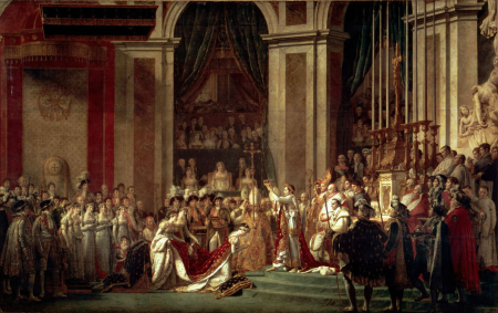 Coronation of Emperor Napoleon I and Coronation of the Empress Josephine in Notre-Dame de Paris, December 2, 1804, Jacques-Louis David, between 1805 and 1807