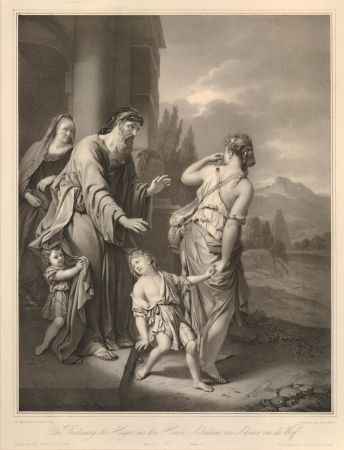 The expulsion of Hagar from the house of Abraham, Franz Hanfstaengl, 1836-1840 (c.)